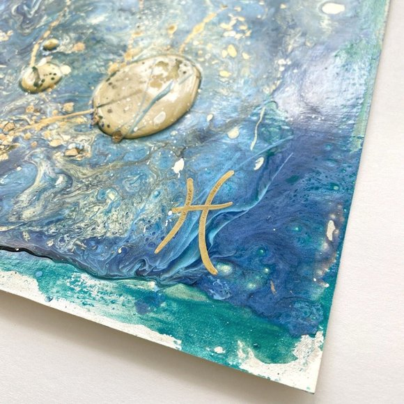 Ebb and Flow Original Art Mixed Media Painting Frame Ready Artwork 11x14in - Picture 6 of 8